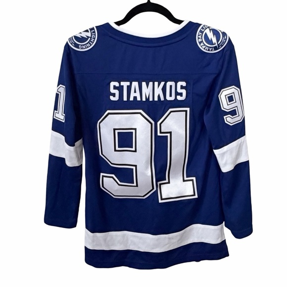 ADIDAS Steven Stamkos Long Sleeve Tampa Bay NHL Lighting Bolt Jersey Sz S - Picture 3 of 7